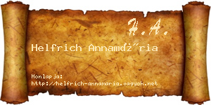 Helfrich Annamária névjegykártya